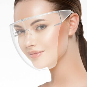 Face shield with glasses frame